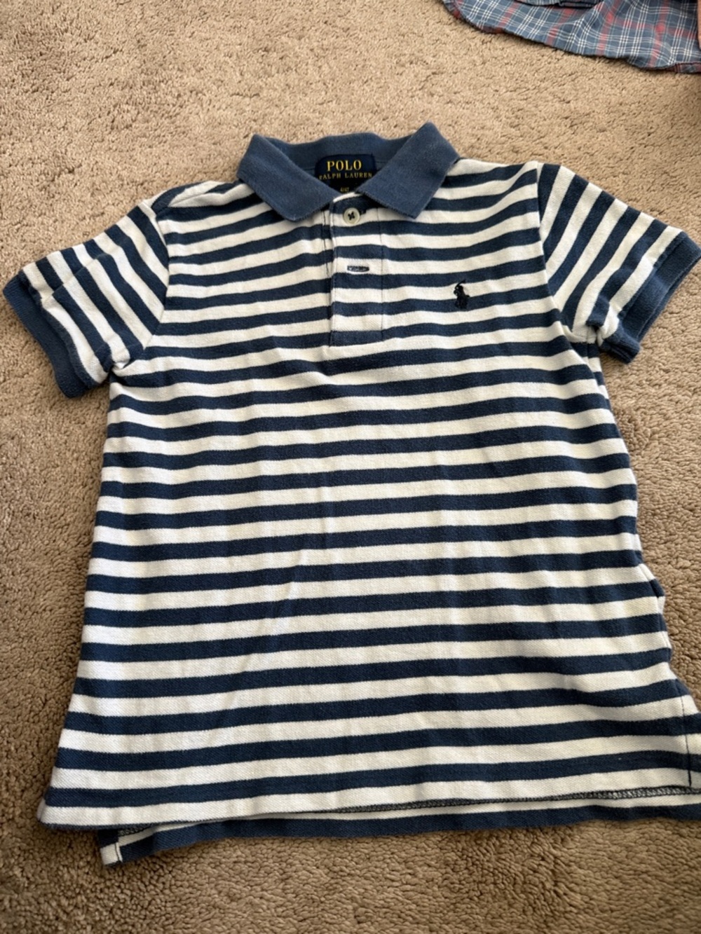 Polo by Ralph Lauren Blue & White Striped Kids Polo